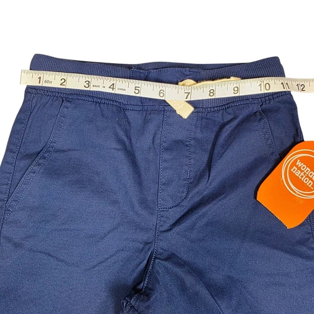 Wonder Nation Boys Blue Woven Pull On Pants Reinforced Knee Size 6 NWT‎
